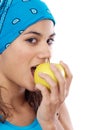 Woman eating apple Royalty Free Stock Photo