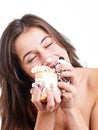 Woman eating ca Royalty Free Stock Photo