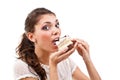 Woman eating cake Royalty Free Stock Photo