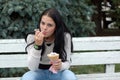 Woman eating ice-cream