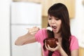 Woman Eating Japanese Food Royalty Free Stock Photo