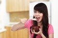 Woman Eating Japanese Food Royalty Free Stock Photo