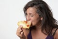 Woman Eating Pizza Royalty Free Stock Photo