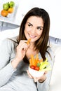 Woman eating salad. Royalty Free Stock Photo