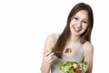 Woman eating salad. Royalty Free Stock Photo