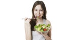 Woman eating salad. Royalty Free Stock Photo