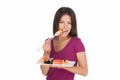 Woman eating sushi. Royalty Free Stock Photo