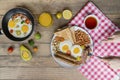 Woman eating tasty breakfast Royalty Free Stock Photo