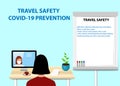 Woman is educating in Travel Safety Prevetion of Covid-19