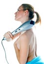 Woman with electric massager