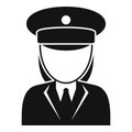 Woman electric train driver icon, simple style