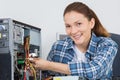 Woman electronic assembler Royalty Free Stock Photo