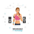 Woman electronic wearable technology Royalty Free Stock Photo