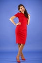 woman with elegant red dress Royalty Free Stock Photo