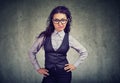 Annoyed formal girl in glasses Royalty Free Stock Photo