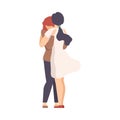 Woman Embracing Crying Female and Soothing Her Vector Illustration Royalty Free Stock Photo