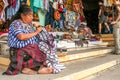 Woman Embroiders