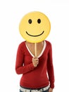 Woman with emoticon Royalty Free Stock Photo