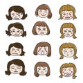 Woman Emotion Face Vector