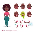 Woman Emotion faces Emoji face icons.