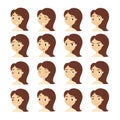 Woman emotions set. Royalty Free Stock Photo