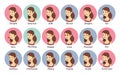 Woman emotions set.