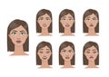 Woman emotions set. Royalty Free Stock Photo