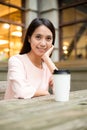 Woman enjoy her coffee Royalty Free Stock Photo