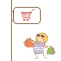 Woman enjoy shopping