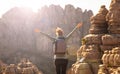 Woman enjoying amazing view of Torcal