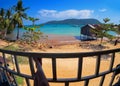 Woman enjoying the beautiful beach and sea in Koh Rong Samloem