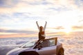 Woman enjoying beautiful cloudscape Royalty Free Stock Photo