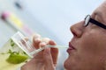 Woman enjoying a cocktail