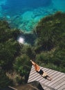 Woman enjoying freedom on nature outdoors. Travel Slovenia Europe Royalty Free Stock Photo