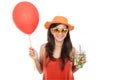 Woman enjoying fresh lime infuse water in summer time Royalty Free Stock Photo