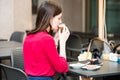 Woman is enjoying her drink