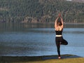 Yoga at Cultus lake British Columbia Royalty Free Stock Photo