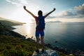 woman enjoying nature with her opened arms Royalty Free Stock Photo