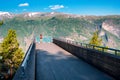 Woman enjoying scenics from Stegastein Viewpoint Royalty Free Stock Photo