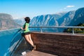 Woman enjoying scenics from Stegastein Viewpoint Royalty Free Stock Photo