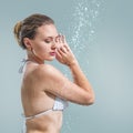 Woman enjoying shower Royalty Free Stock Photo