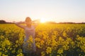 Woman enjoying summer and nature