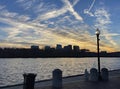 Woman Enjoying the Sunset at the Georgetown Waterfront in Winter