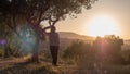 Woman enjoying sunset