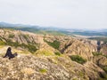 Woman enjoys canyon Royalty Free Stock Photo