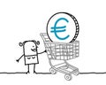 Woman and euro in a shopping cart