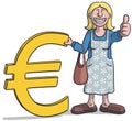 Woman with euro sign