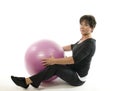 Woman exercise core training ball