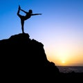 Woman exercise yoga silhouette Royalty Free Stock Photo