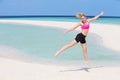 Woman Exercising On Beautiful Beach Royalty Free Stock Photo